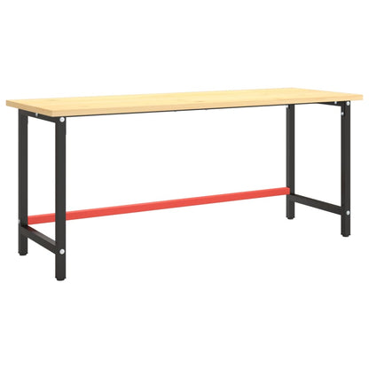 Telaio Banco da Lavoro Nero e Rosso Opaco 180x57x79 cm Metallo