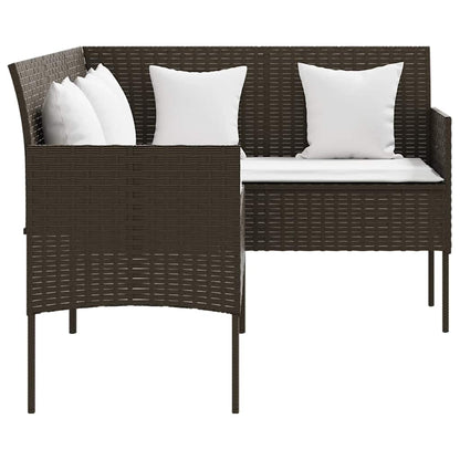 Set Divano a L con Cuscini 5 pz Marrone in Polyrattan - homemem39