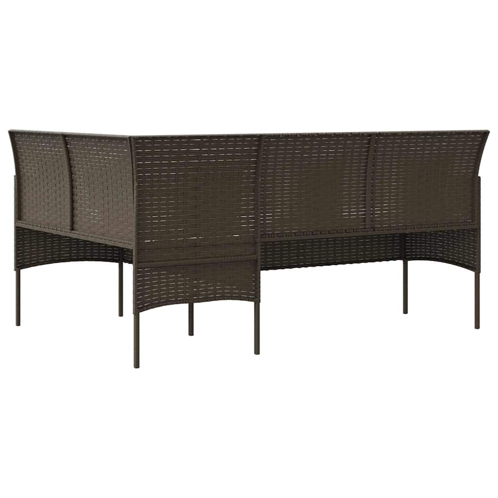 Set Divano a L con Cuscini 5 pz Marrone in Polyrattan - homemem39