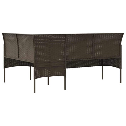 Set Divano a L con Cuscini 5 pz Marrone in Polyrattan - homemem39