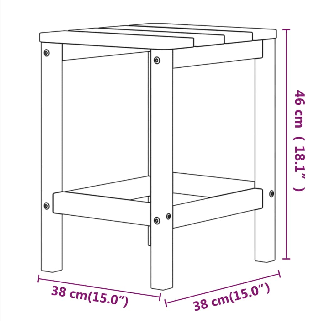 Tavolo da Giardino Adirondack Bianco 38x38x46 cm HDPE - homemem39