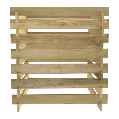Compostiera da Giardino a Doghe 90x90x90cm in Pino Impregnato - homemem39