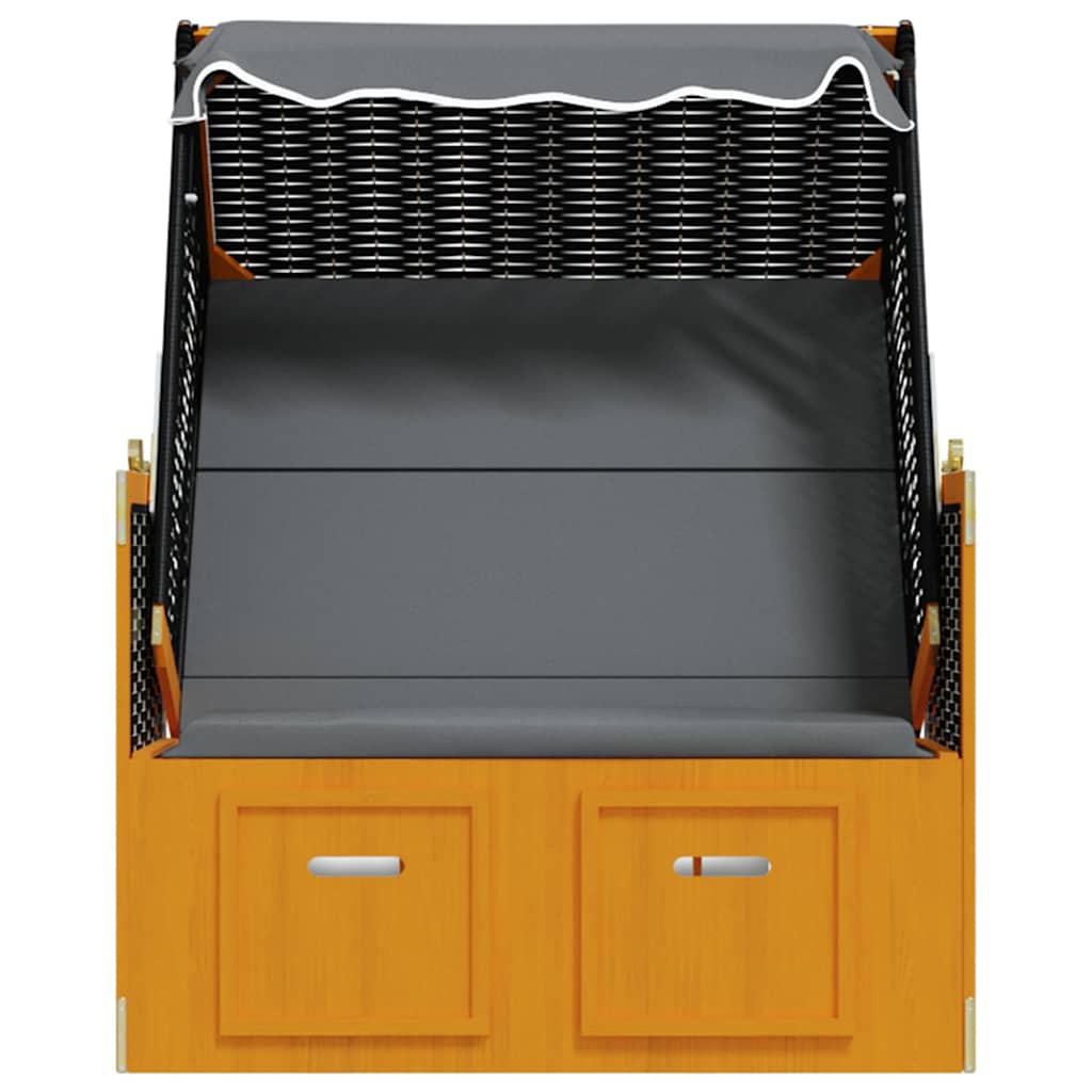 Strandkorb e Tettoria Polyrattan Legno Massello Nero Antracite | homemem39