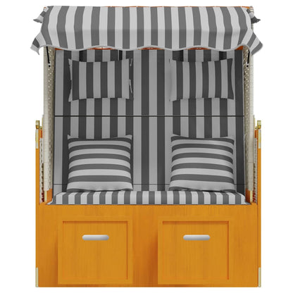 Strandkorb con Cuscini Polyrattan Legno Massello Bianco Grigio | homemem39