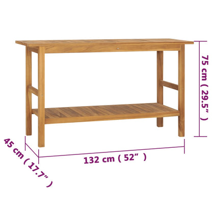 Vanità da Bagno in Legno Massello di Teak 132x45x75 cm | homemem39