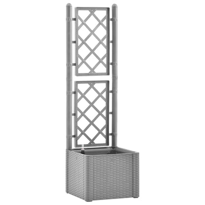 Letto Rialzato da Giardino con Graticcio e Irrigazione Grigio - homemem39