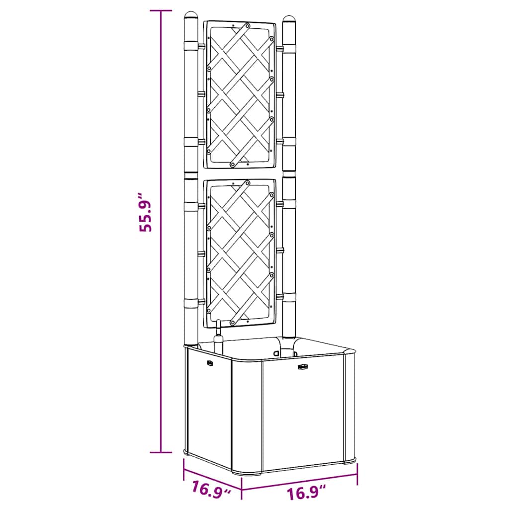 Letto Rialzato da Giardino con Graticcio e Irrigazione Grigio - homemem39