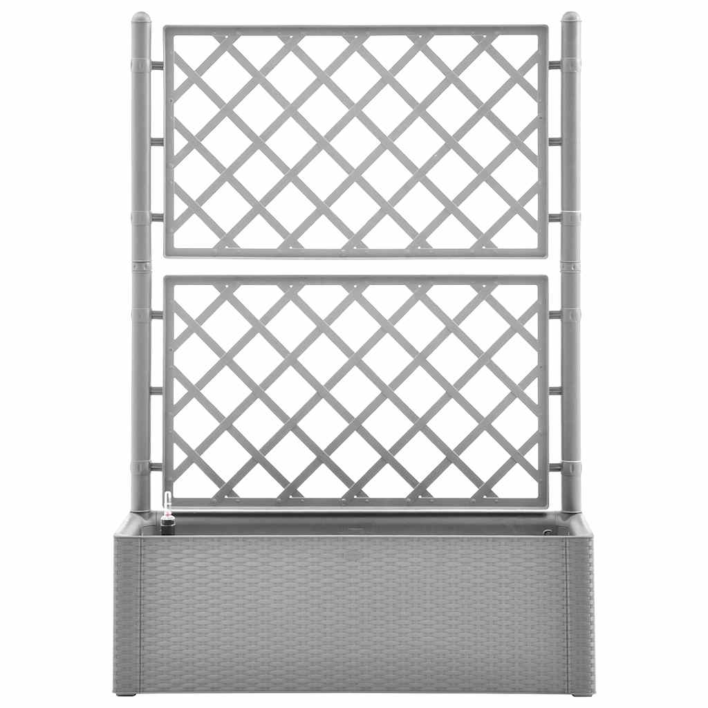 Letto Rialzato da Giardino con Graticcio e Irrigazione Grigio | homemem39