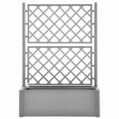Letto Rialzato da Giardino con Graticcio e Irrigazione Grigio | homemem39