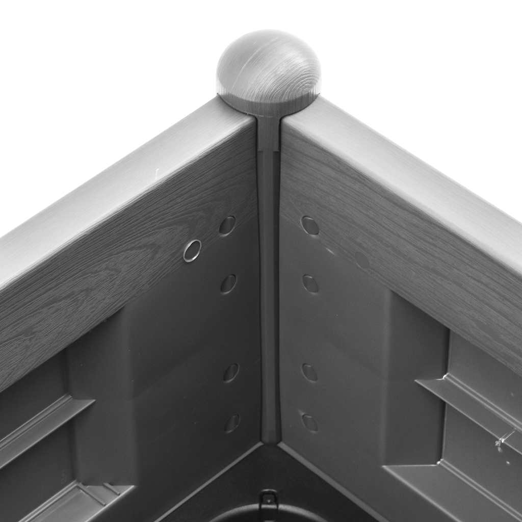 Letto Rialzato da Giardino in PP Grigio Pietra 100x43x35 cm | homemem39