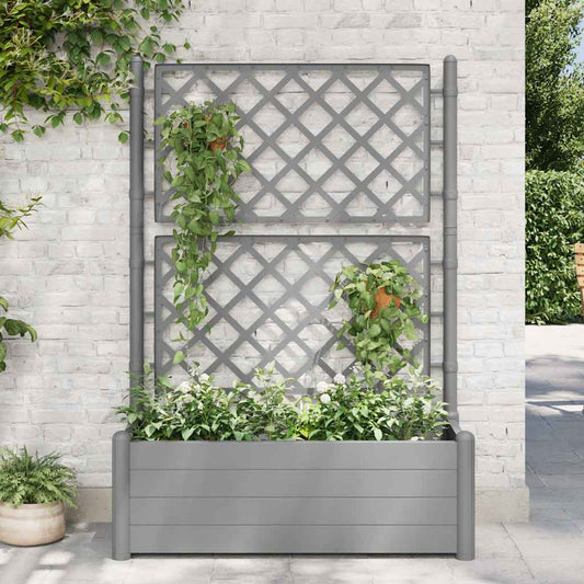 Fioriera da Giardino e Graticcio 100x43x142 cm PP Grigio Pietra - homemem39