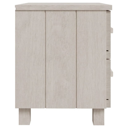 Comodino HAMAR Bianco 40x35x44,5 cm in Legno Massello di Pino - homemem39