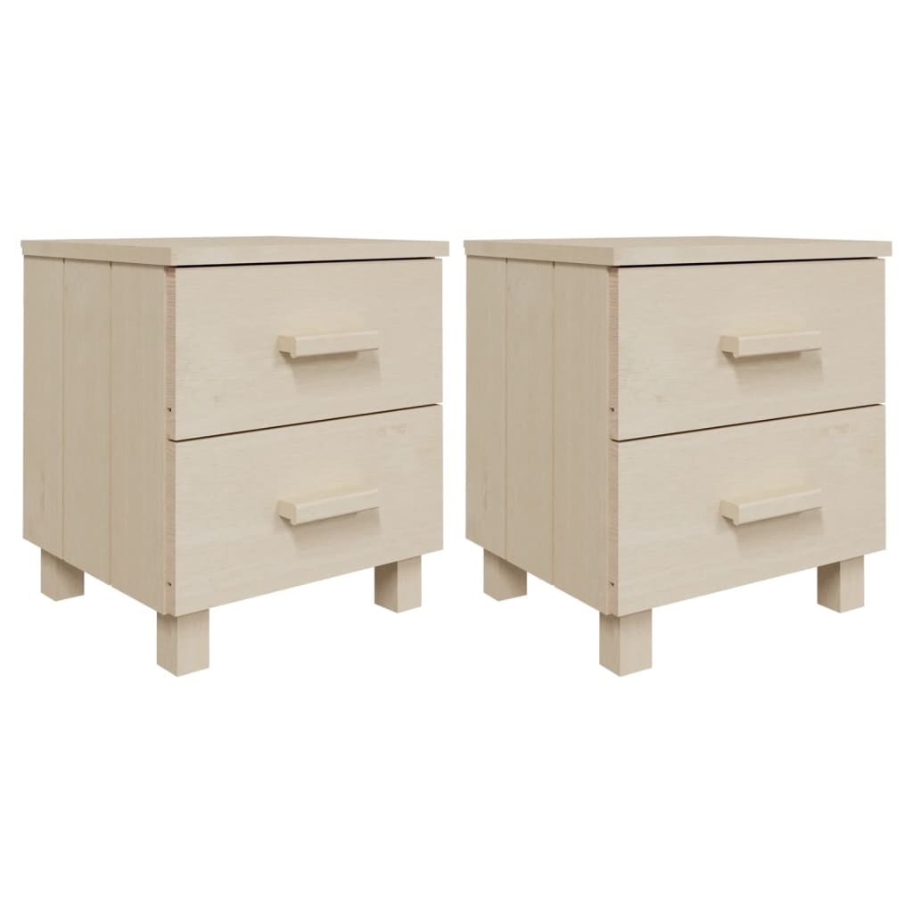 Comodini HAMAR 2 pz Miele 40x35x44,5 cm Legno Massello di Pino - homemem39