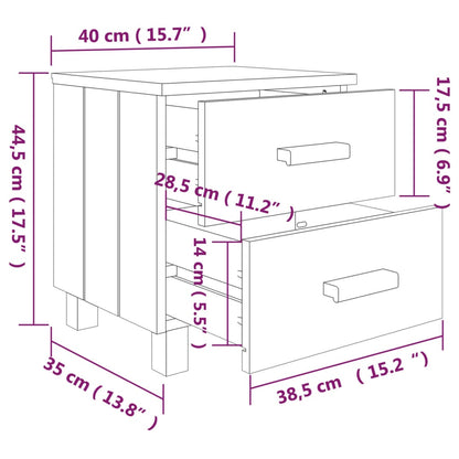 Comodini HAMAR 2 pz Bianchi 40x35x44,5 cm in Legno di Pino - homemem39