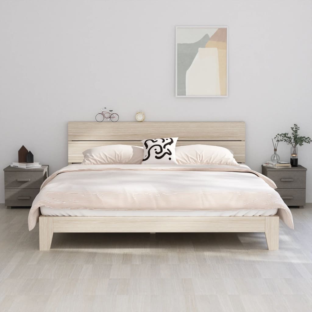 Comodini HAMAR 2 pz Grigio Chiaro 40x35x44,5 cm Legno di Pino - homemem39