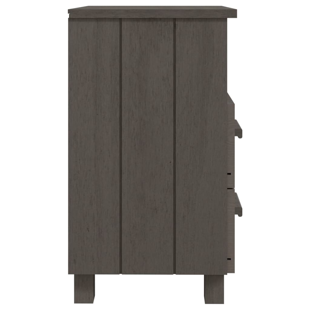 Comodino HAMAR Grigio Chiaro 40x35x62 cm Legno Massello di Pino - homemem39