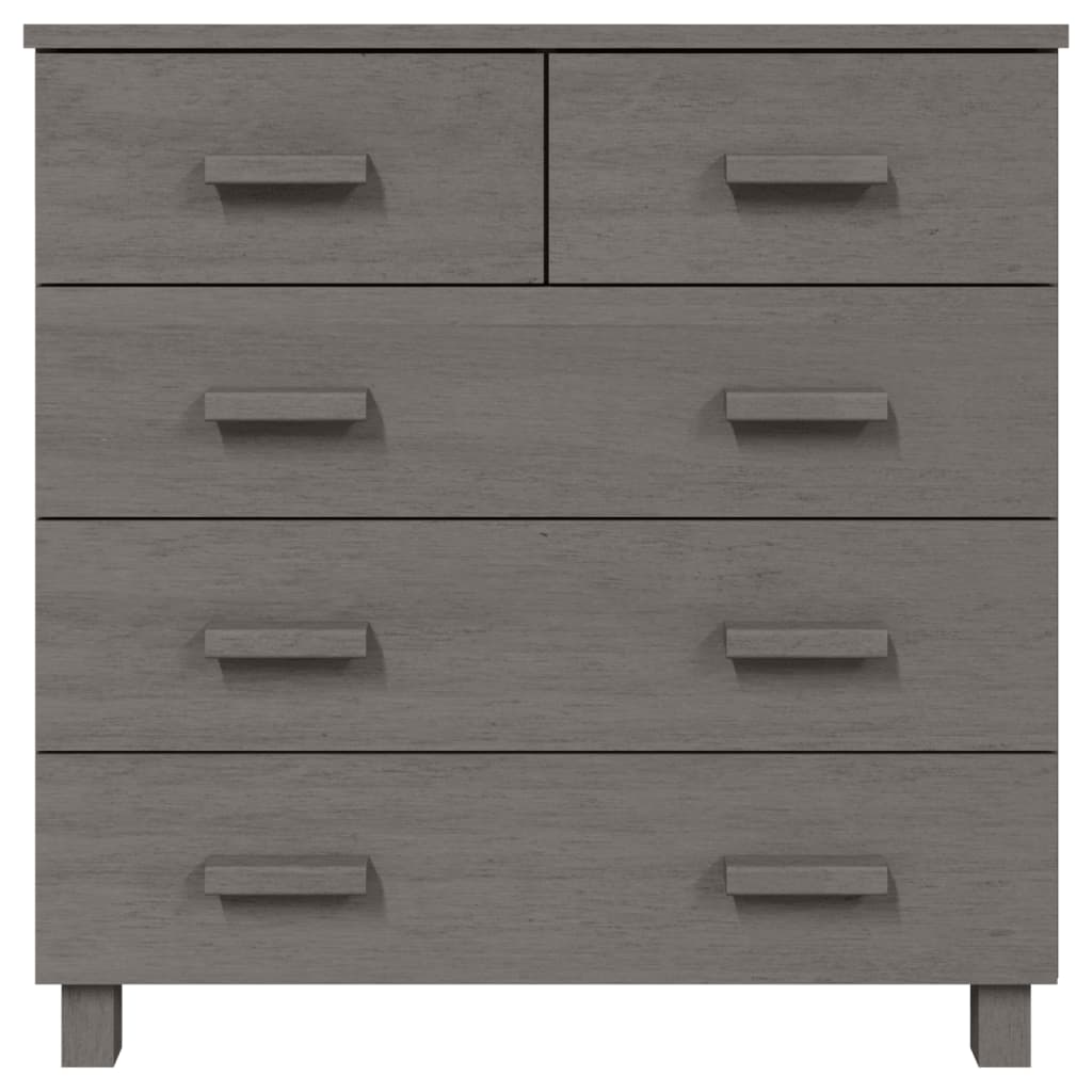 Credenza HAMAR Grigio Chiaro 79x40x80 cm Legno Massello di Pino - homemem39