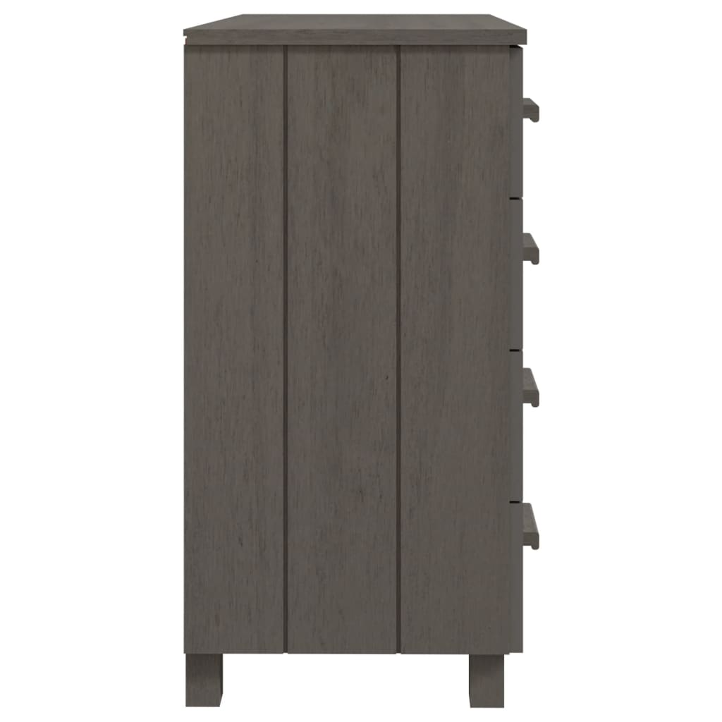 Credenza HAMAR Grigio Chiaro 79x40x80 cm Legno Massello di Pino - homemem39