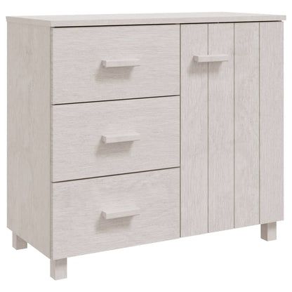 Credenza HAMAR Bianca 90x40x80 cm in Legno Massello di Pino - homemem39