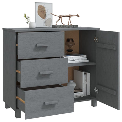Credenza HAMAR Grigio Scuro 90x40x80 cm Legno Massello di Pino - homemem39