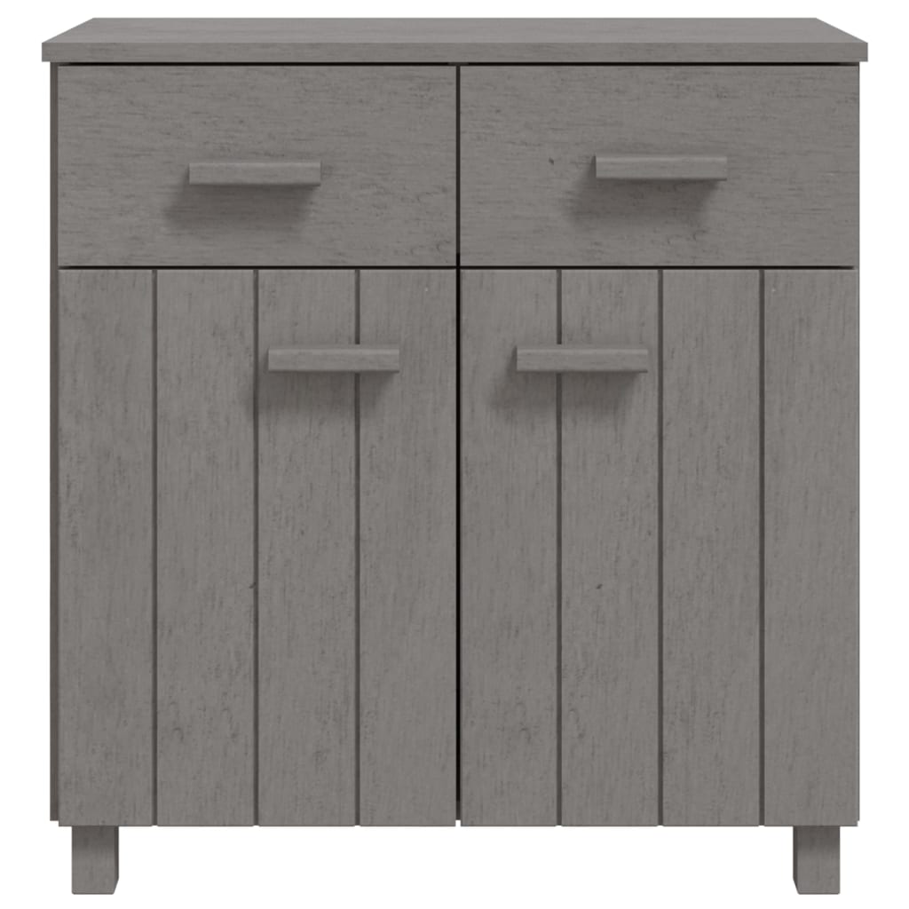 Credenza HAMAR Grigio Chiaro 79x40x80 cm Legno Massello di Pino