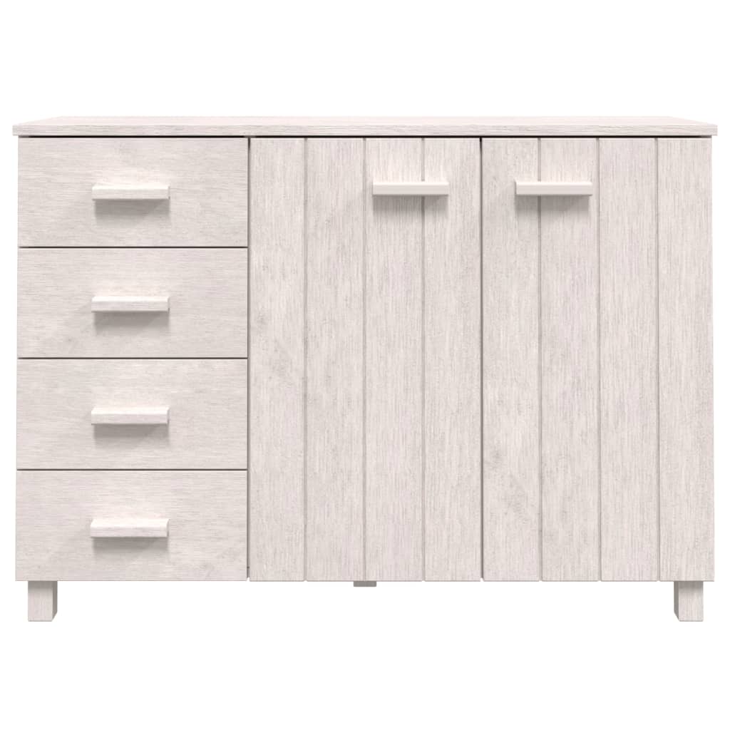 Credenza HAMAR Bianca 113x40x80 cm in Legno Massello di Pino - homemem39