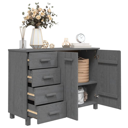 Credenza HAMAR Grigio Scuro 113x40x80 cm Legno Massello di Pino - homemem39