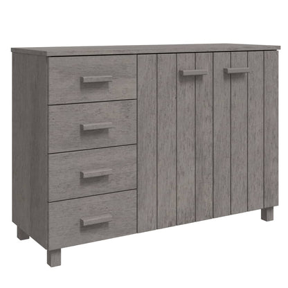 Credenza HAMAR Grigio Chiaro 113x40x80cm Legno Massello di Pino - homemem39