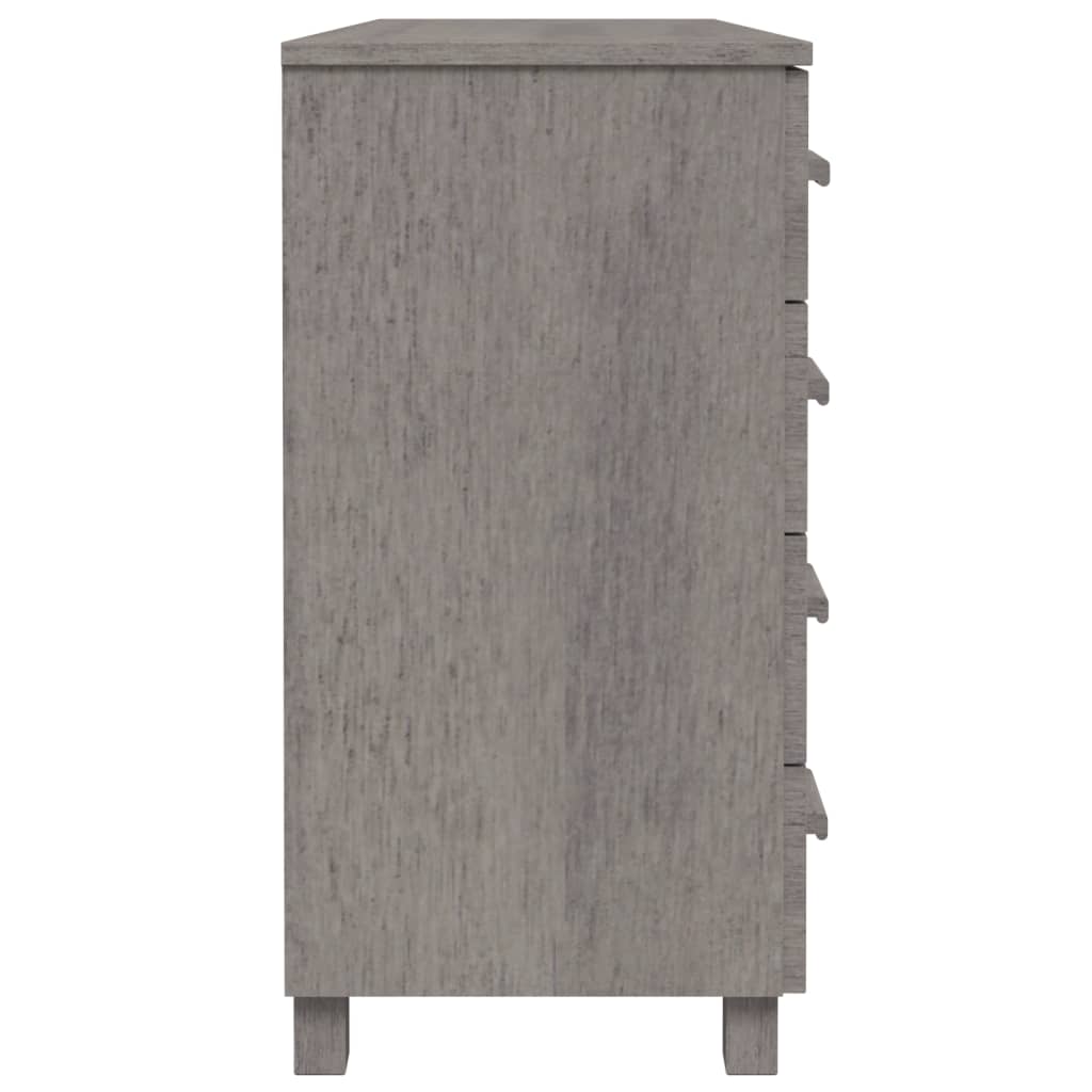 Credenza HAMAR Grigio Chiaro 113x40x80cm Legno Massello di Pino - homemem39