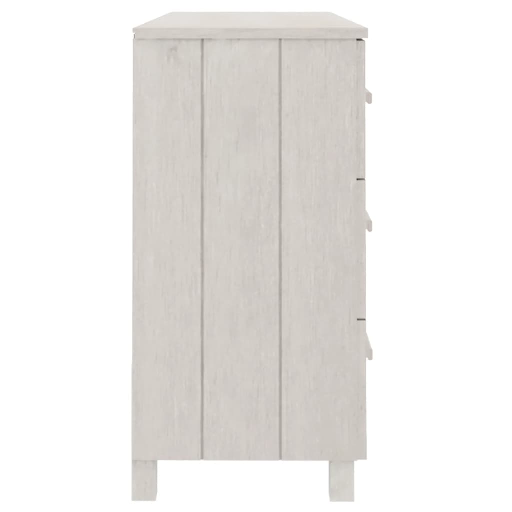 Credenza HAMAR Bianca 113x40x80 cm in Legno Massello di Pino - homemem39