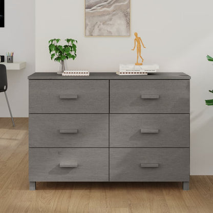 Credenza HAMAR Grigio Chiaro 113x40x80cm Legno Massello di Pino - homemem39