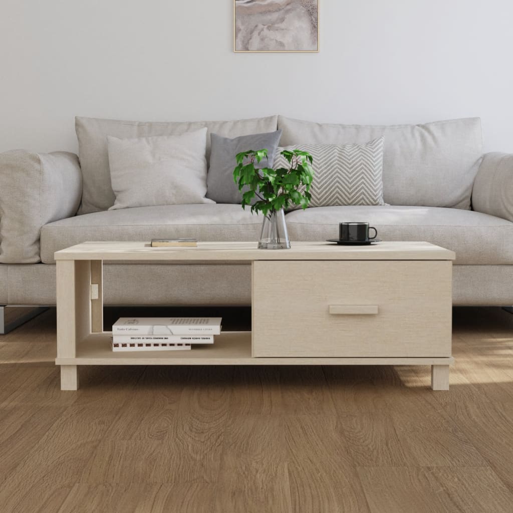 Tavolino HAMAR ambra 100x55x35 cm in Legno Massello di Pino
