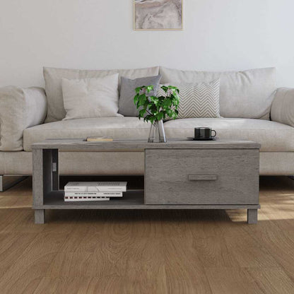 Tavolino HAMAR Grigio Chiaro 100x55x35cm Legno Massello di Pino