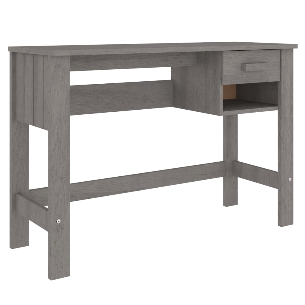 Scrivania HAMAR Grigio Chiaro 110x40x75 cm in Legno di Pino - homemem39