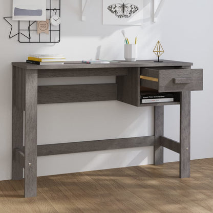 Scrivania HAMAR Grigio Chiaro 110x40x75 cm in Legno di Pino - homemem39