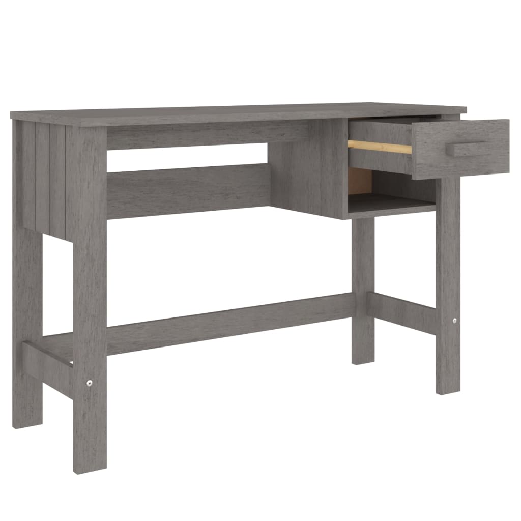 Scrivania HAMAR Grigio Chiaro 110x40x75 cm in Legno di Pino - homemem39