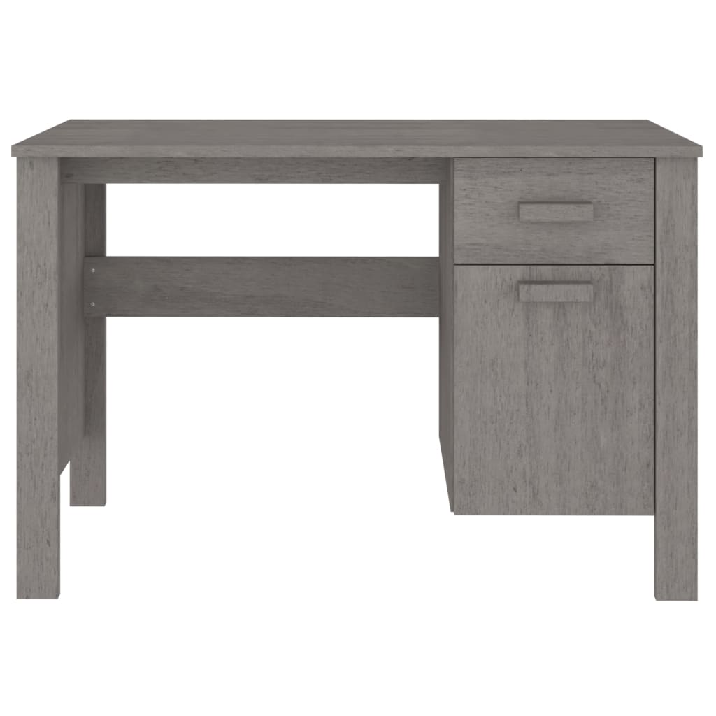 Scrivania HAMAR Grigio Chiaro 113x50x75 cm in Legno di Pino - homemem39