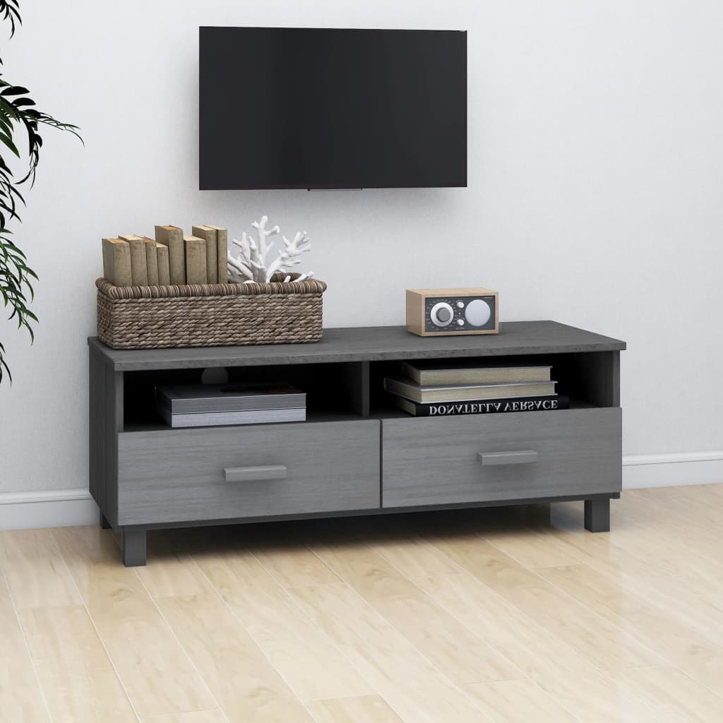 Mobile TV HAMAR Grigio Scuro 106x40x40 cm in Legno di Pino - homemem39