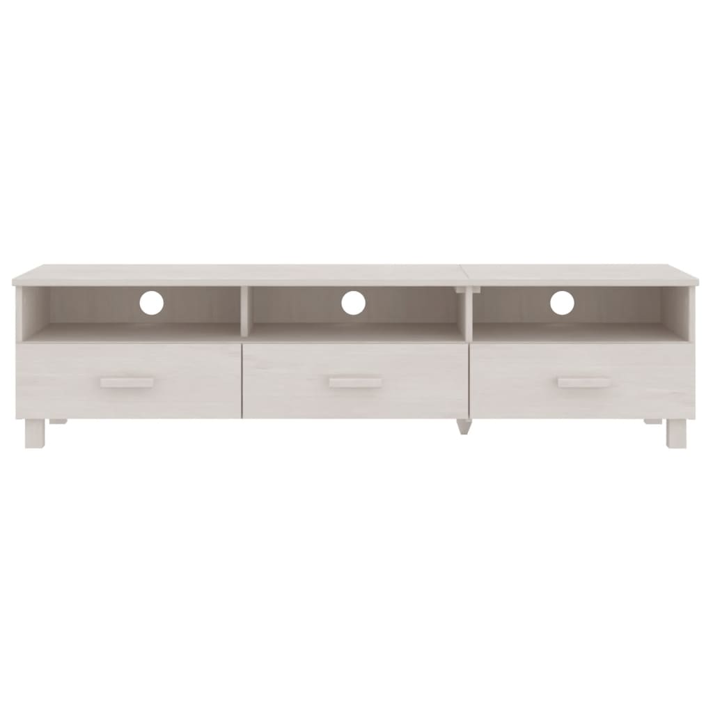 Mobile TV HAMAR Bianco 158x40x40 cm in Legno Massello di Pino