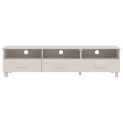 Mobile TV HAMAR Bianco 158x40x40 cm in Legno Massello di Pino