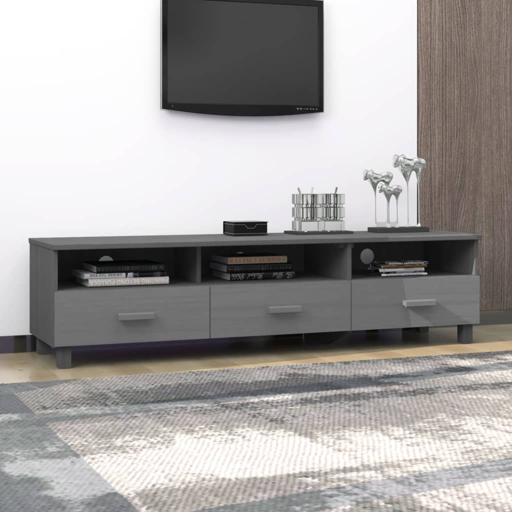 Mobile TV HAMAR Grigio Scuro 158x40x40 cm in Legno di Pino - homemem39