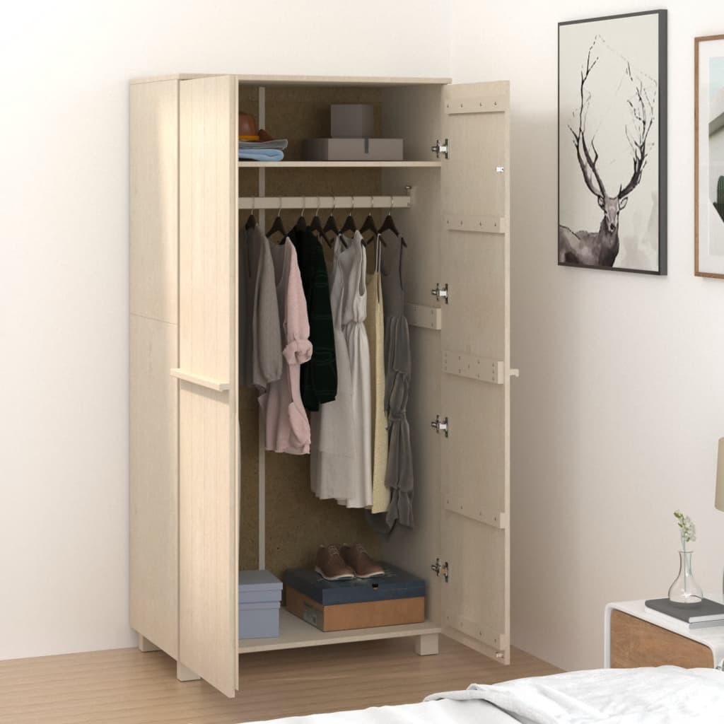 Armadio HAMAR ambra 89x50x180 cm in Legno Massello di Pino - homemem39