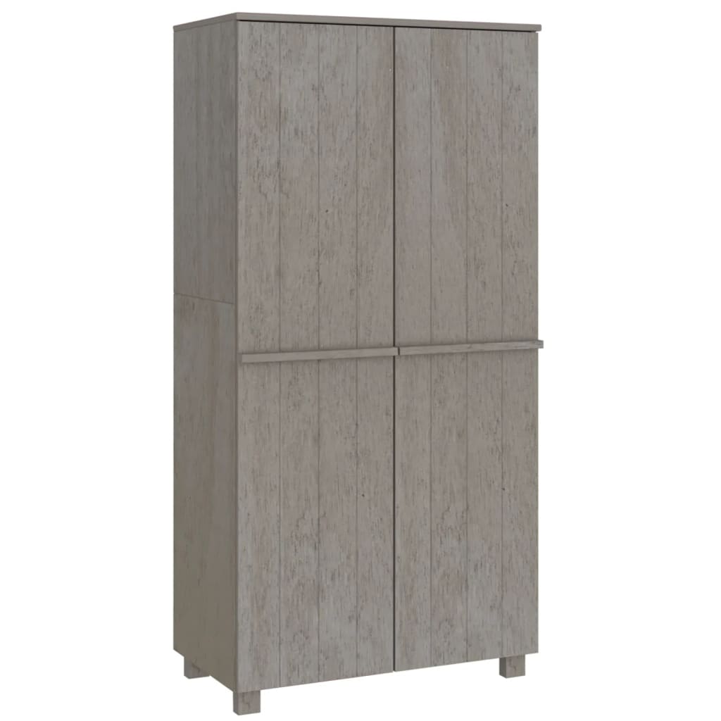 Armadio HAMAR Grigio Chiaro 89x50x180 cm Legno Massello di Pino - homemem39