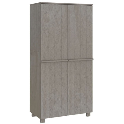 Armadio HAMAR Grigio Chiaro 89x50x180 cm Legno Massello di Pino - homemem39