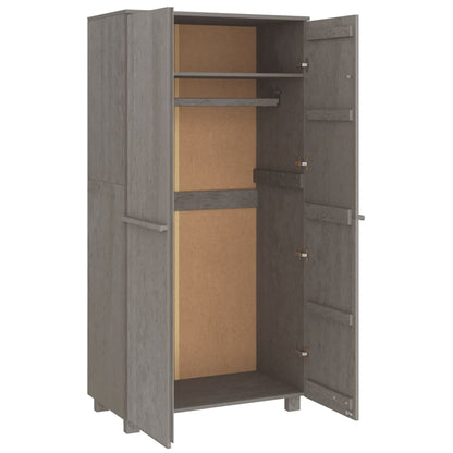 Armadio HAMAR Grigio Chiaro 89x50x180 cm Legno Massello di Pino - homemem39