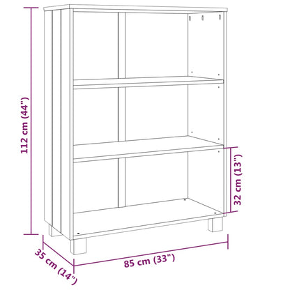 Libreria HAMAR Miele 85x35x112 cm in Legno Massello di Pino - homemem39