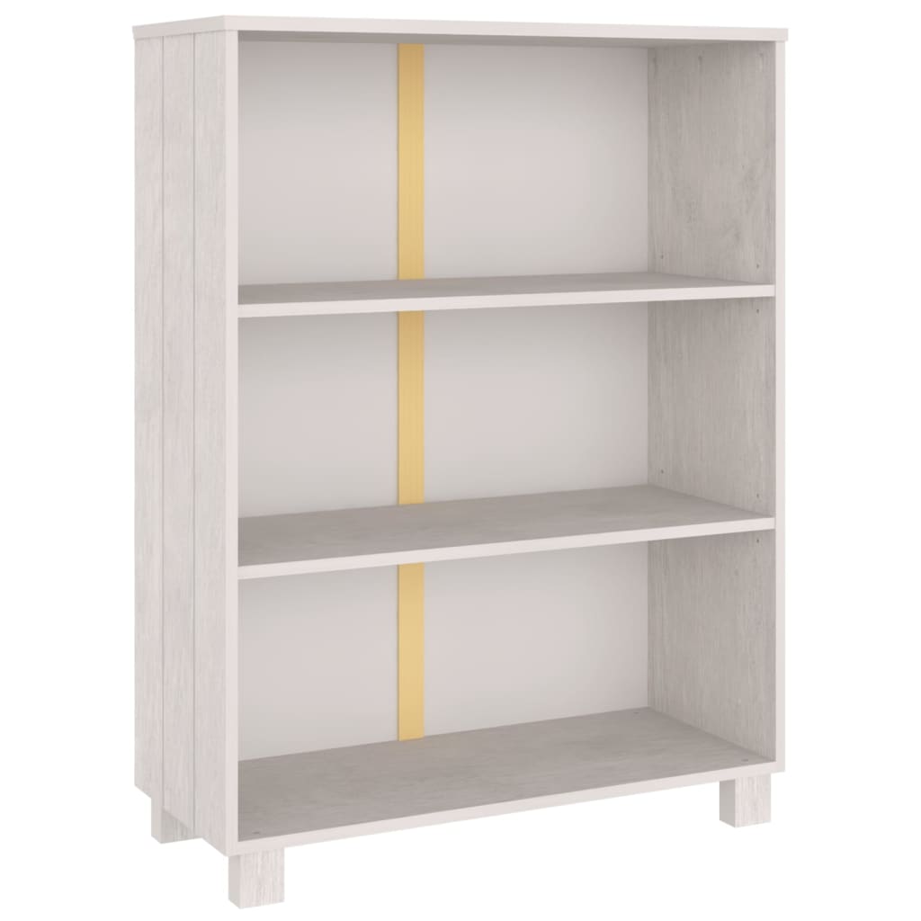 Libreria HAMAR Bianca 85x35x112 cm in Legno Massello di Pino - homemem39