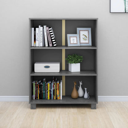 Libreria HAMAR Grigio Scuro 85x35x112 cm Legno Massello di Pino - homemem39