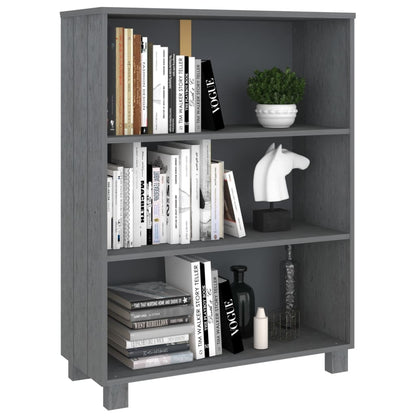 Libreria HAMAR Grigio Scuro 85x35x112 cm Legno Massello di Pino - homemem39