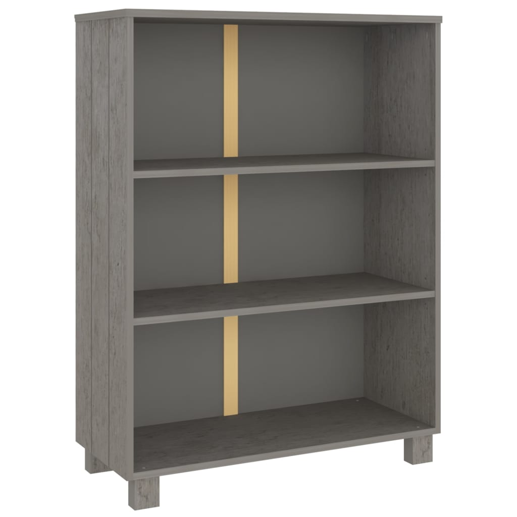 Libreria HAMAR Grigio Chiaro 85x35x112cm Legno Massello di Pino - homemem39